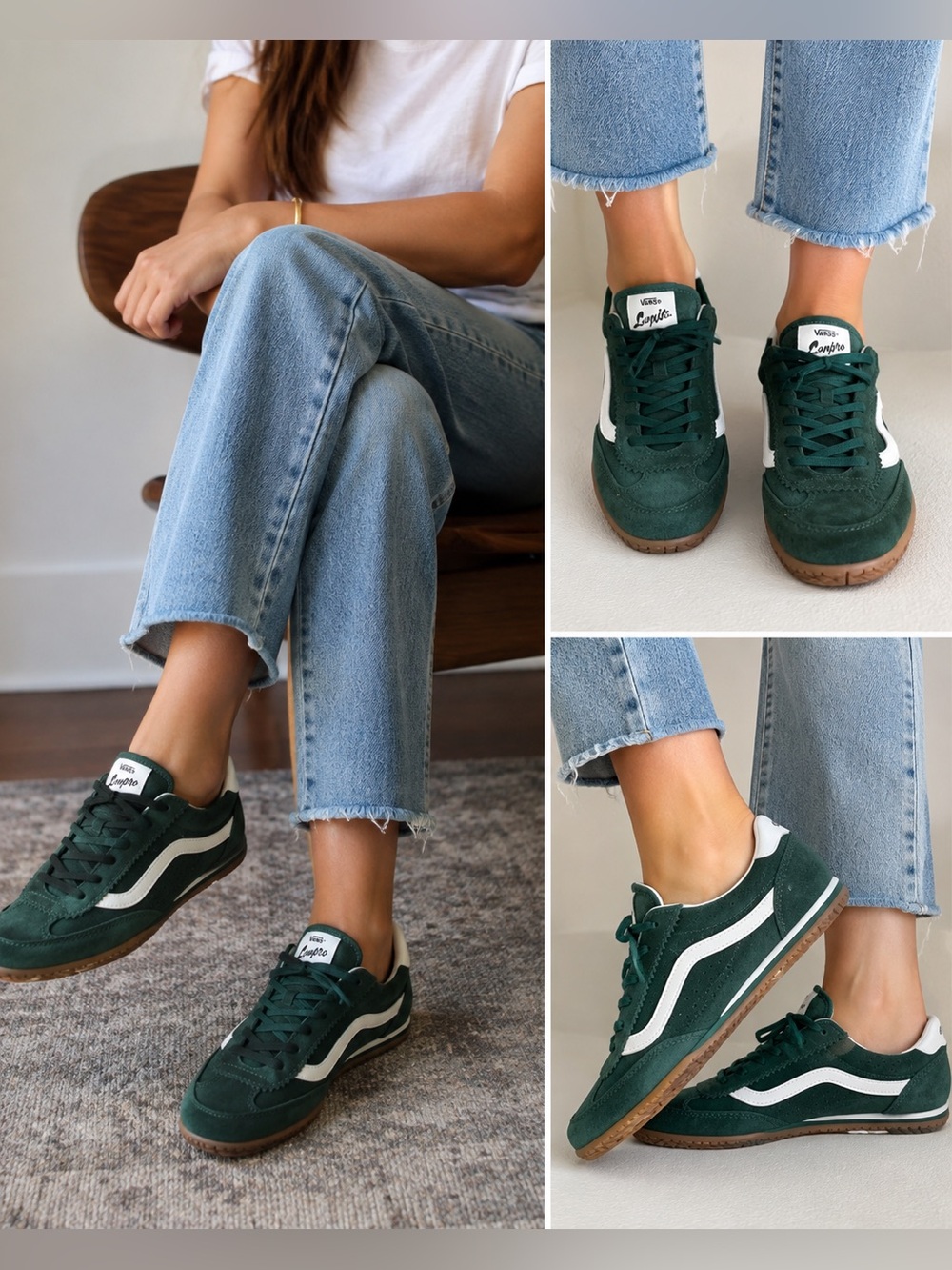 Vans Super Lowpro Emerald Green Suede Sneakers NWB No Lid Women’s 7.5